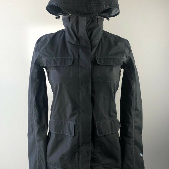 Kuhl Saboteura Waterproof Jacket Zip Raincoat Raven Gray Lightweight Size Small - Picture 4 of 12